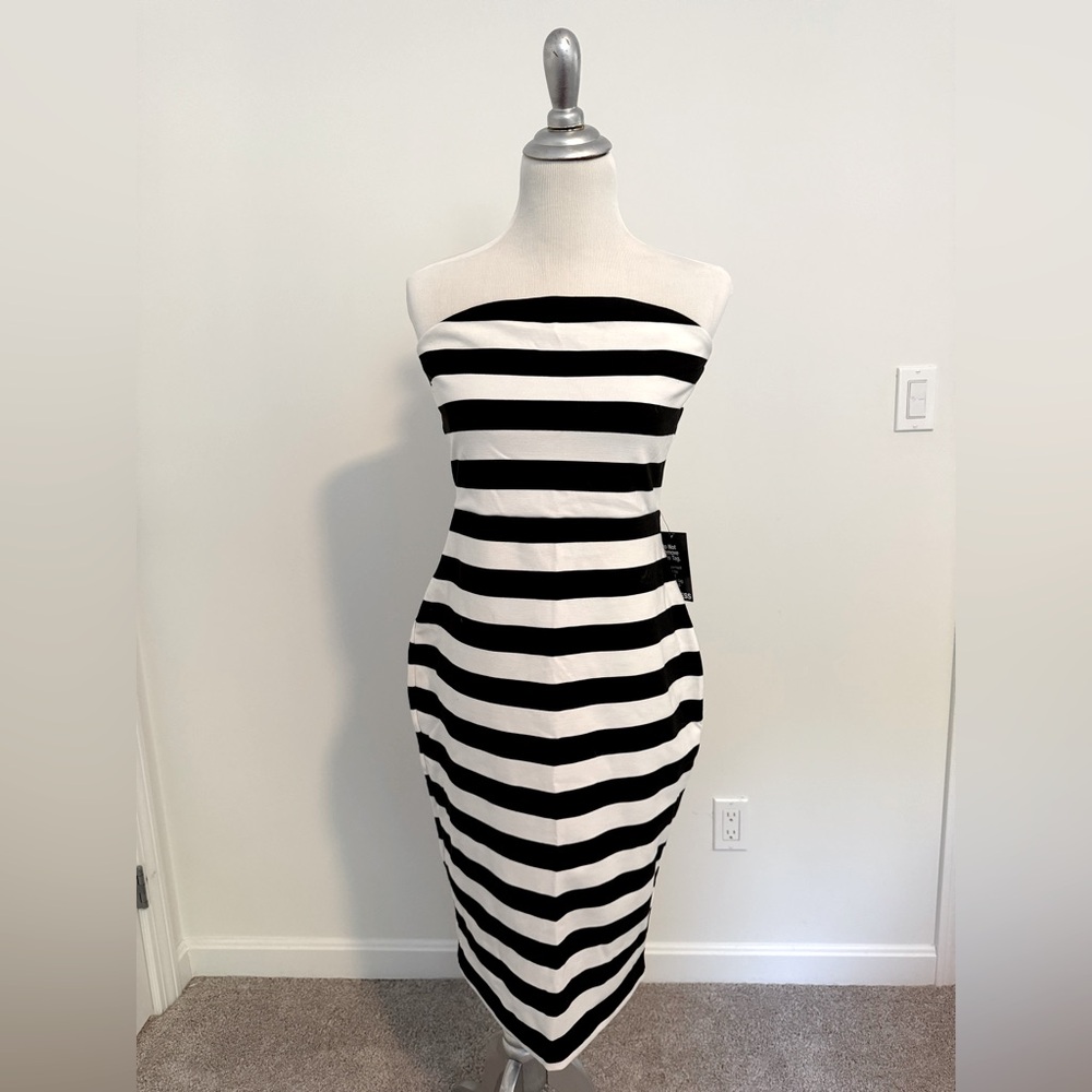 NEW w/Tags Express Monochrome Strapless Dress Size 12